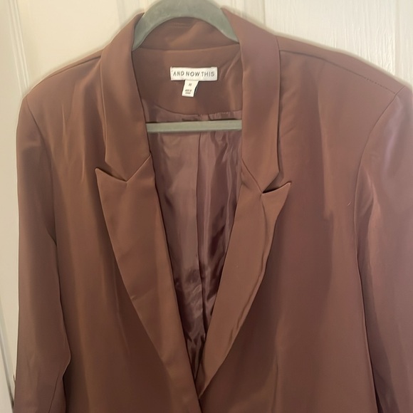 AND NOW THIS | Chocolate Brown Oversized Blazer, size XL - NWOT - Picture 2 of 10